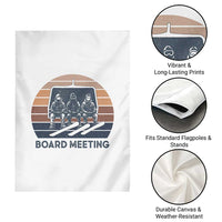 Funny Snowboarding Board Meeting Garden Flag Retro Chairlift Snowboarders Powder Junkies - Wonder Print Shop