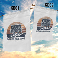 Funny Snowboarding Board Meeting Garden Flag Retro Chairlift Snowboarders Powder Junkies - Wonder Print Shop