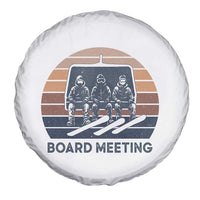Funny Snowboarding Board Meeting Spare Tire Cover Retro Chairlift Snowboarders Powder Junkies - Wonder Print Shop
