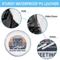 Funny Snowboarding Board Meeting Spare Tire Cover Retro Chairlift Snowboarders Powder Junkies - Wonder Print Shop