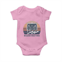 Funny Snowboarding Board Meeting Baby Onesie Retro Chairlift Snowboarders Powder Junkies - Wonder Print Shop
