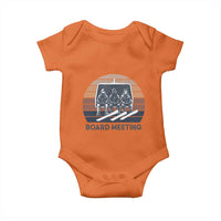 Funny Snowboarding Board Meeting Baby Onesie Retro Chairlift Snowboarders Powder Junkies - Wonder Print Shop