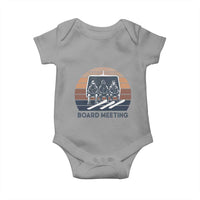 Funny Snowboarding Board Meeting Baby Onesie Retro Chairlift Snowboarders Powder Junkies - Wonder Print Shop