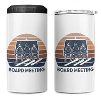 Funny Snowboarding Board Meeting 4 in 1 Can Cooler Tumbler Retro Chairlift Snowboarders Powder Junkies - Wonder Print Shop