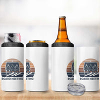 Funny Snowboarding Board Meeting 4 in 1 Can Cooler Tumbler Retro Chairlift Snowboarders Powder Junkies - Wonder Print Shop