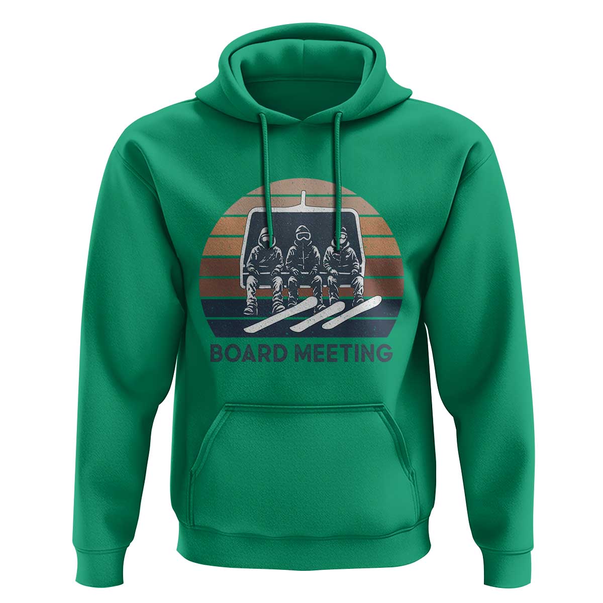Funny Snowboarding Board Meeting Hoodie Retro Chairlift Snowboarders Powder Junkies - Wonder Print Shop