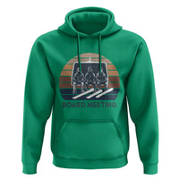 Funny Snowboarding Board Meeting Hoodie Retro Chairlift Snowboarders Powder Junkies - Wonder Print Shop