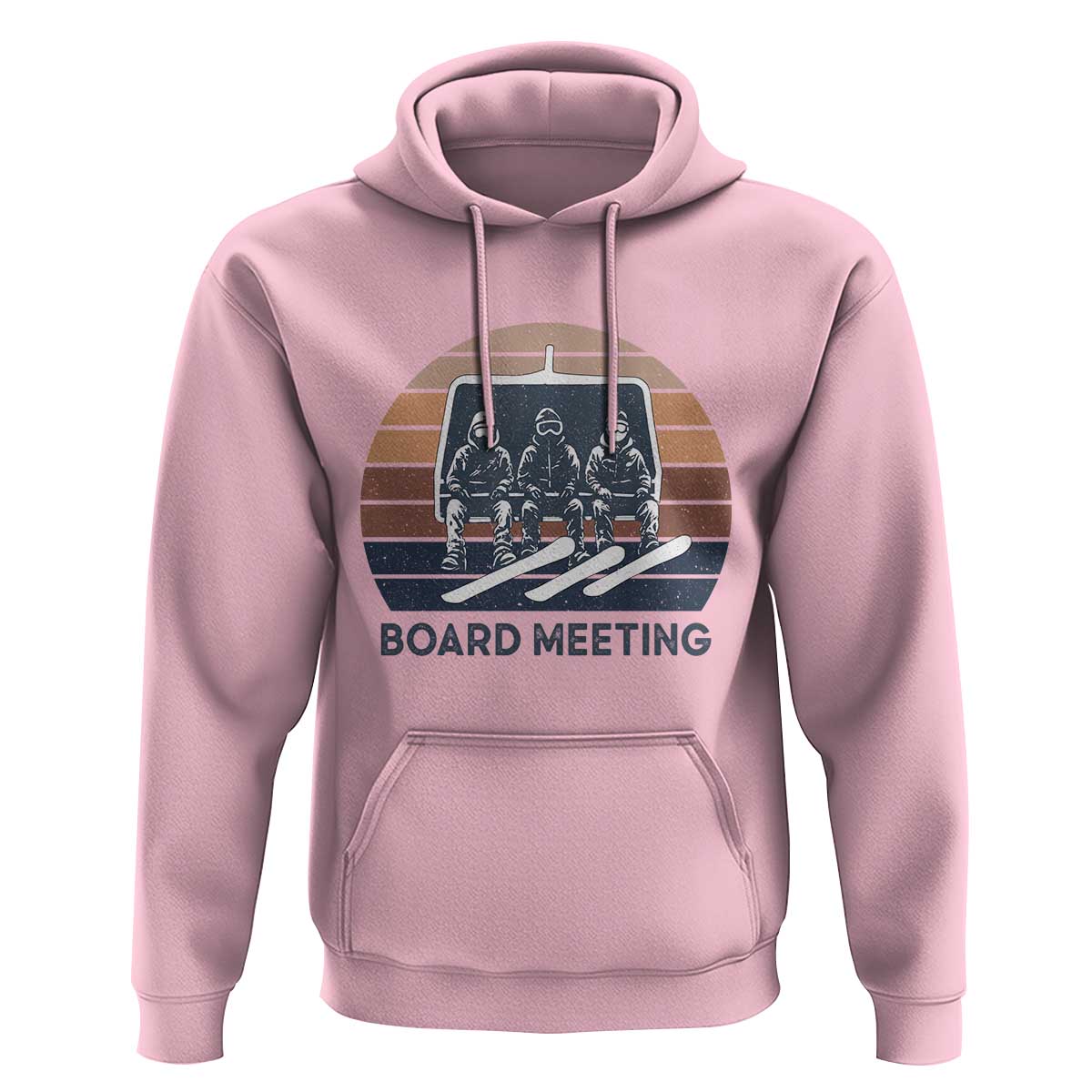 Funny Snowboarding Board Meeting Hoodie Retro Chairlift Snowboarders Powder Junkies - Wonder Print Shop
