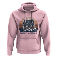 Funny Snowboarding Board Meeting Hoodie Retro Chairlift Snowboarders Powder Junkies - Wonder Print Shop