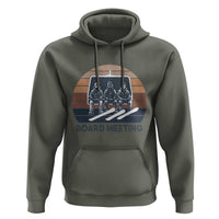 Funny Snowboarding Board Meeting Hoodie Retro Chairlift Snowboarders Powder Junkies - Wonder Print Shop