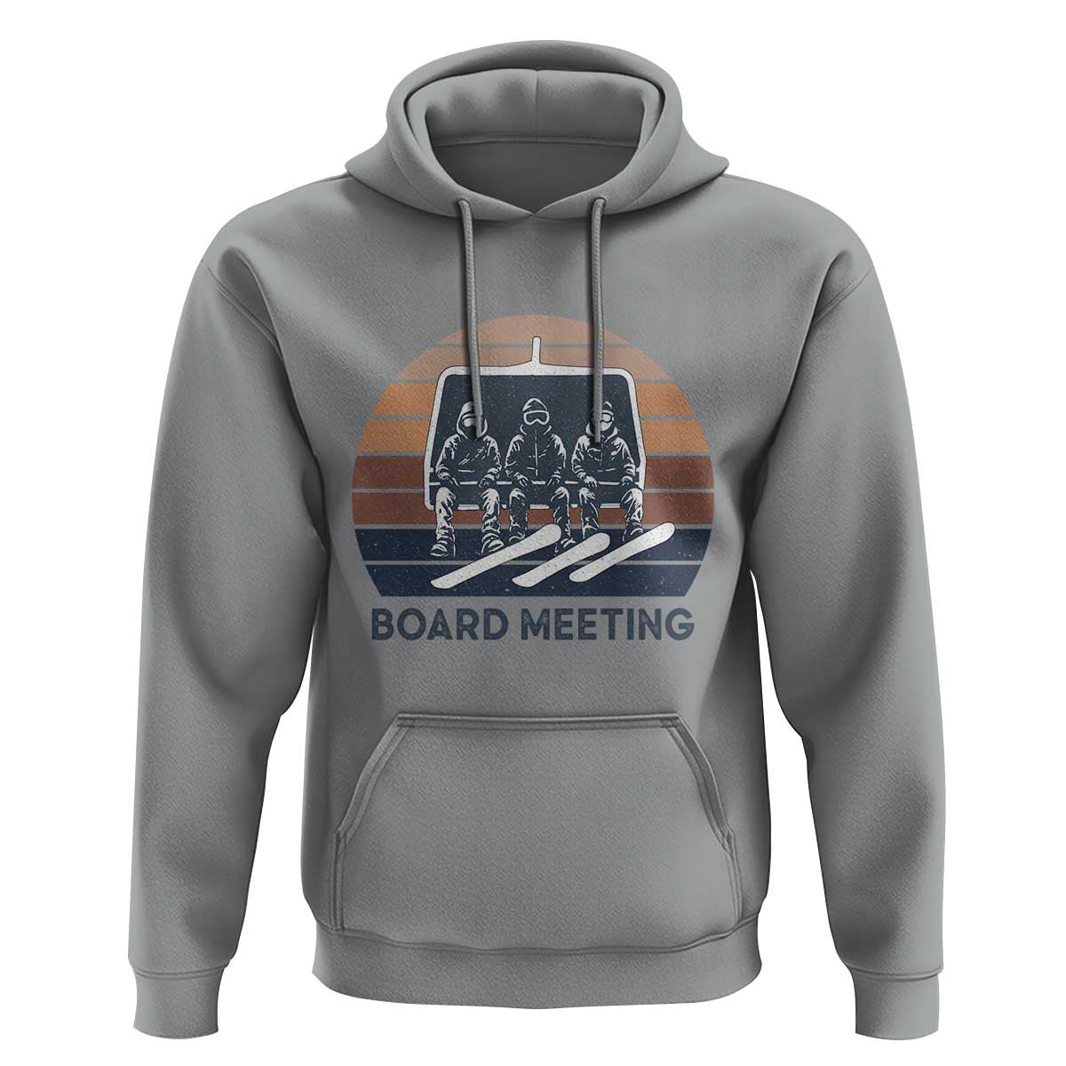 Funny Snowboarding Board Meeting Hoodie Retro Chairlift Snowboarders Powder Junkies - Wonder Print Shop