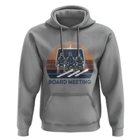 Funny Snowboarding Board Meeting Hoodie Retro Chairlift Snowboarders Powder Junkies - Wonder Print Shop