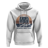 Funny Snowboarding Board Meeting Hoodie Retro Chairlift Snowboarders Powder Junkies - Wonder Print Shop