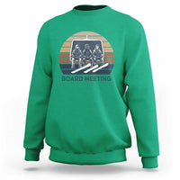 Funny Snowboarding Board Meeting Sweatshirt Retro Chairlift Snowboarders Powder Junkies - Wonder Print Shop