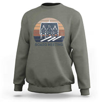 Funny Snowboarding Board Meeting Sweatshirt Retro Chairlift Snowboarders Powder Junkies - Wonder Print Shop