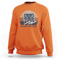 Funny Snowboarding Board Meeting Sweatshirt Retro Chairlift Snowboarders Powder Junkies - Wonder Print Shop