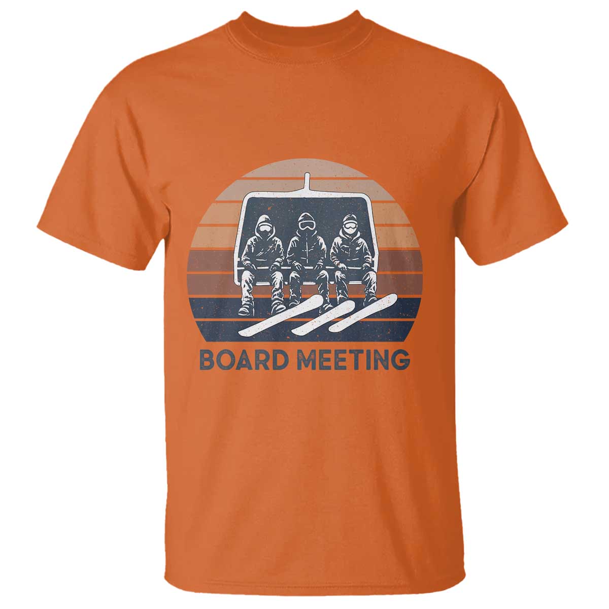 Funny Snowboarding Board Meeting T Shirt Retro Chairlift Snowboarders Powder Junkies - Wonder Print Shop