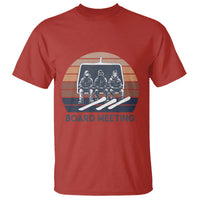 Funny Snowboarding Board Meeting T Shirt Retro Chairlift Snowboarders Powder Junkies - Wonder Print Shop