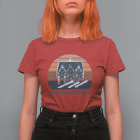 Funny Snowboarding Board Meeting T Shirt For Women Retro Chairlift Snowboarders Powder Junkies - Wonder Print Shop