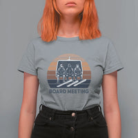 Funny Snowboarding Board Meeting T Shirt For Women Retro Chairlift Snowboarders Powder Junkies - Wonder Print Shop