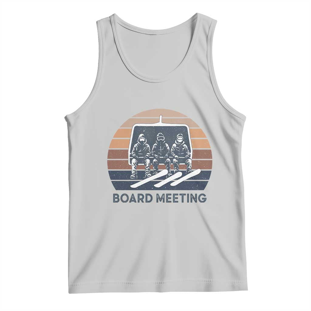 Funny Snowboarding Board Meeting Tank Top Retro Chairlift Snowboarders Powder Junkies - Wonder Print Shop