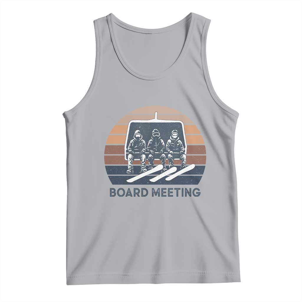 Funny Snowboarding Board Meeting Tank Top Retro Chairlift Snowboarders Powder Junkies - Wonder Print Shop