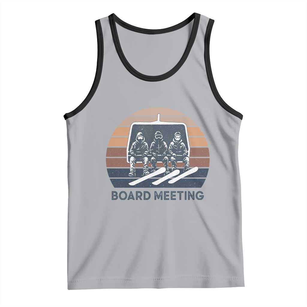 Funny Snowboarding Board Meeting Tank Top Retro Chairlift Snowboarders Powder Junkies - Wonder Print Shop