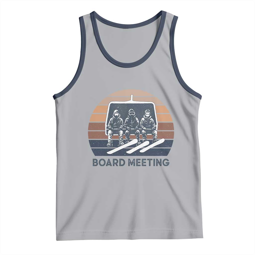 Funny Snowboarding Board Meeting Tank Top Retro Chairlift Snowboarders Powder Junkies - Wonder Print Shop