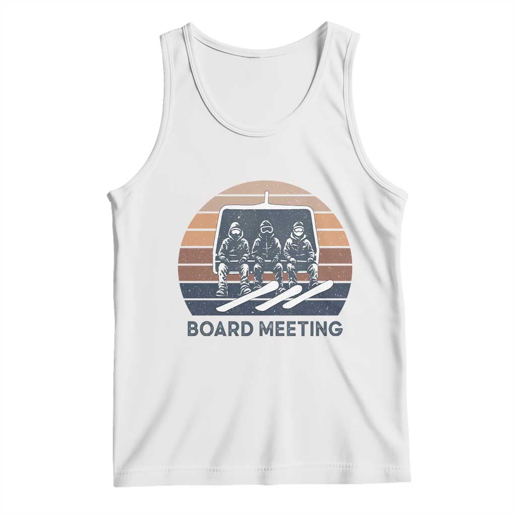 Funny Snowboarding Board Meeting Tank Top Retro Chairlift Snowboarders Powder Junkies - Wonder Print Shop