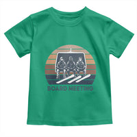 Funny Snowboarding Board Meeting Toddler T Shirt Retro Chairlift Snowboarders Powder Junkies - Wonder Print Shop
