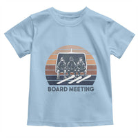Funny Snowboarding Board Meeting Toddler T Shirt Retro Chairlift Snowboarders Powder Junkies - Wonder Print Shop
