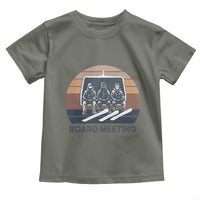 Funny Snowboarding Board Meeting Toddler T Shirt Retro Chairlift Snowboarders Powder Junkies - Wonder Print Shop
