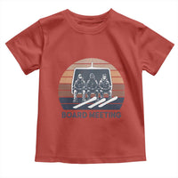 Funny Snowboarding Board Meeting Toddler T Shirt Retro Chairlift Snowboarders Powder Junkies - Wonder Print Shop