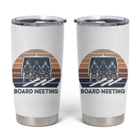 Funny Snowboarding Board Meeting Tumbler Cup Retro Chairlift Snowboarders Powder Junkies - Wonder Print Shop