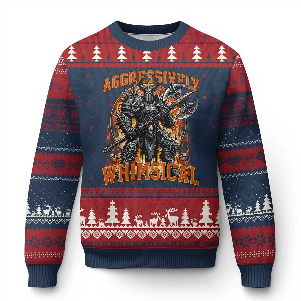 Chaotic Knight Metalcore Edgy Meme Aggressively Whimsical Ugly Christmas Sweater Armor Metalheads Fairycore Tendencies - Wonder Print Shop