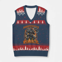 Chaotic Knight Metalcore Edgy Meme Aggressively Whimsical V-Neck Knit Sweater Vest Armor Metalheads Fairycore Tendencies - Wonder Print Shop