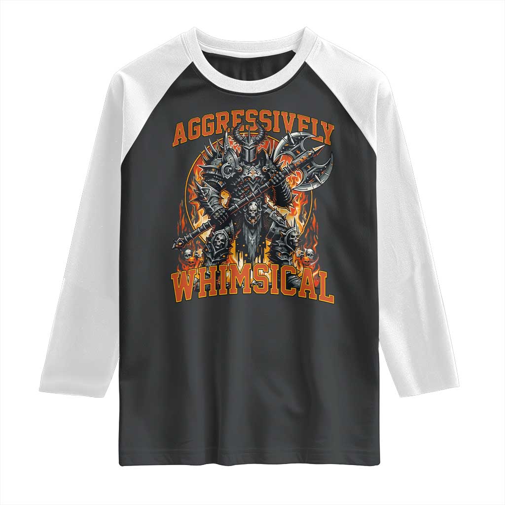 Chaotic Knight Metalcore Edgy Meme Aggressively Whimsical Raglan Shirt Armor Metalheads Fairycore Tendencies - Wonder Print Shop