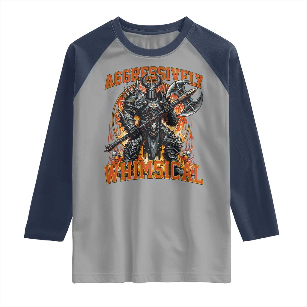 Chaotic Knight Metalcore Edgy Meme Aggressively Whimsical Raglan Shirt Armor Metalheads Fairycore Tendencies - Wonder Print Shop