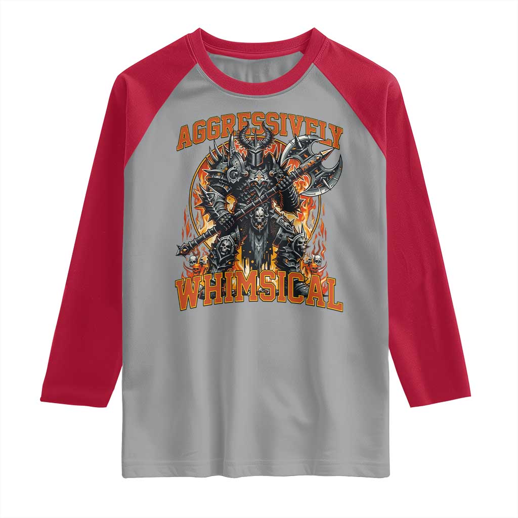 Chaotic Knight Metalcore Edgy Meme Aggressively Whimsical Raglan Shirt Armor Metalheads Fairycore Tendencies - Wonder Print Shop