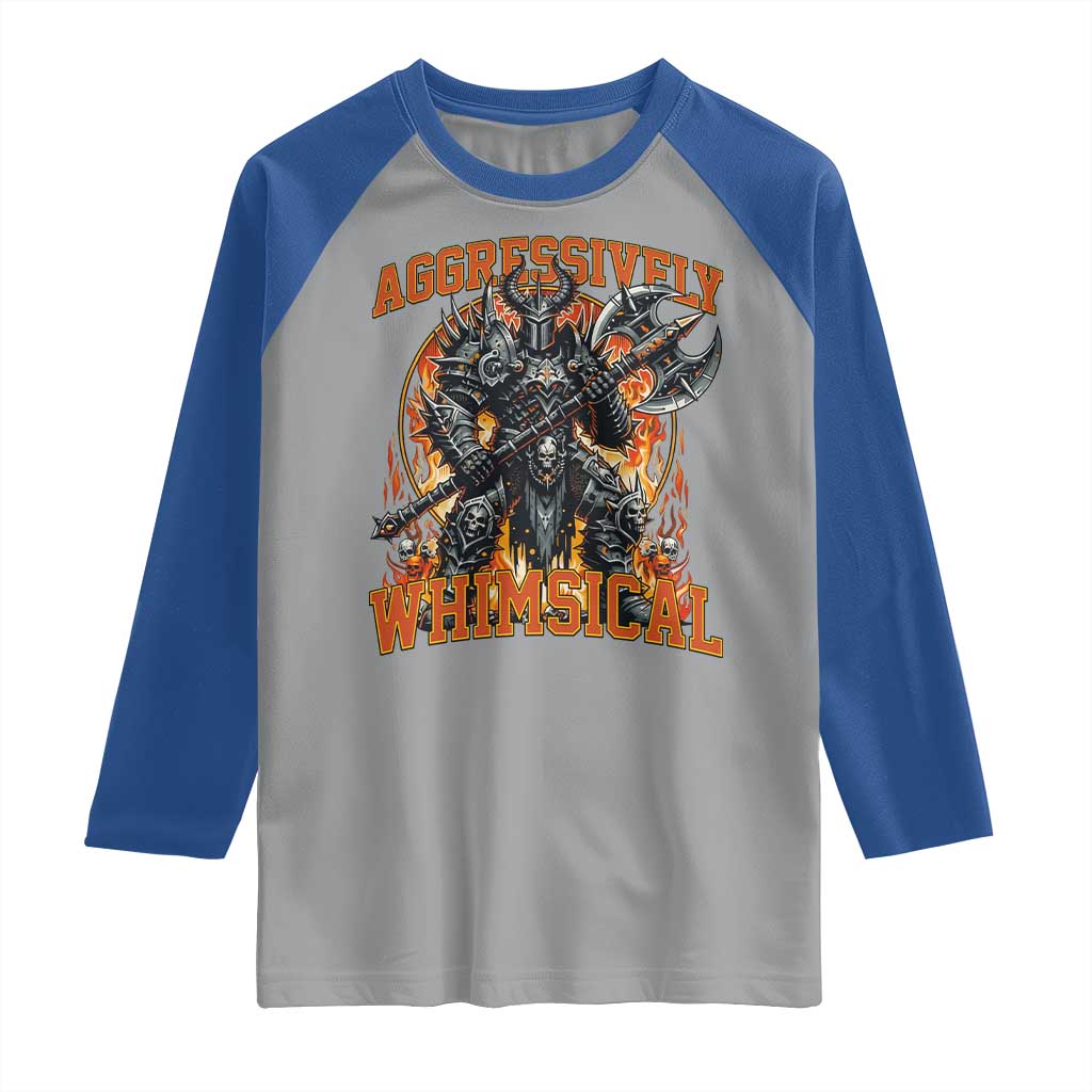 Chaotic Knight Metalcore Edgy Meme Aggressively Whimsical Raglan Shirt Armor Metalheads Fairycore Tendencies - Wonder Print Shop
