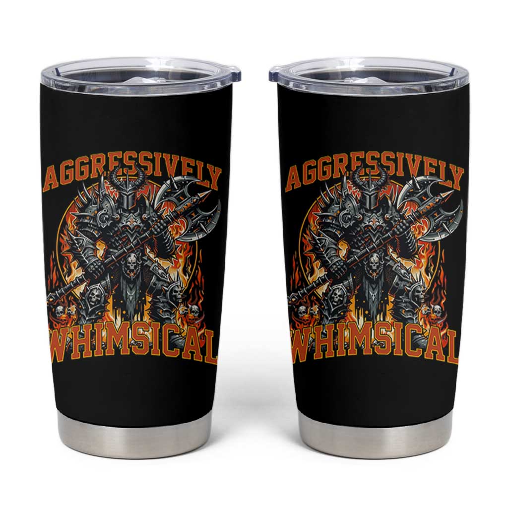 Chaotic Knight Metalcore Edgy Meme Aggressively Whimsical Tumbler Cup Armor Metalheads Fairycore Tendencies - Wonder Print Shop