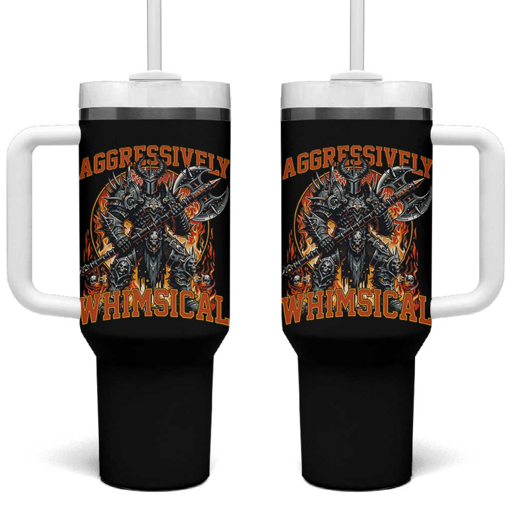 Chaotic Knight Metalcore Edgy Meme Aggressively Whimsical Tumbler With Handle Armor Metalheads Fairycore Tendencies - Wonder Print Shop