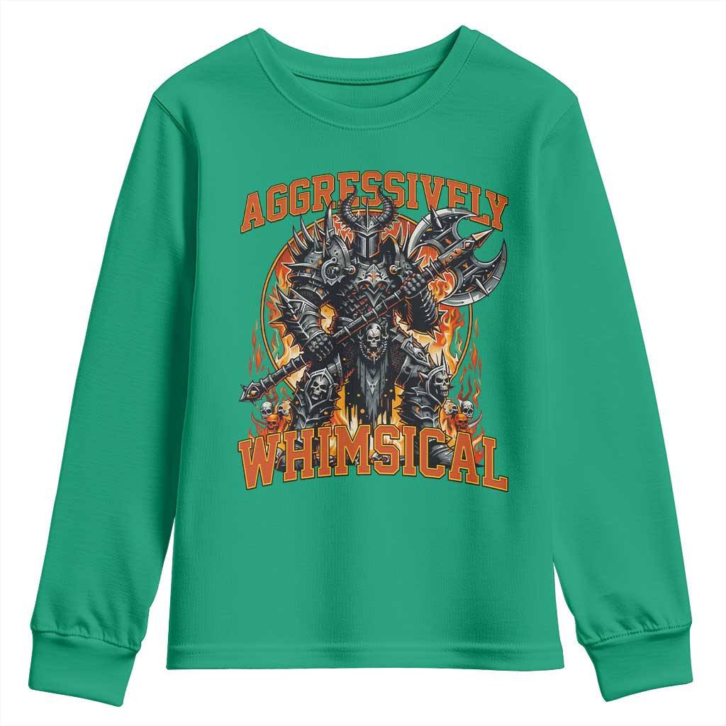 Chaotic Knight Metalcore Edgy Meme Aggressively Whimsical Youth Sweatshirt Armor Metalheads Fairycore Tendencies - Wonder Print Shop