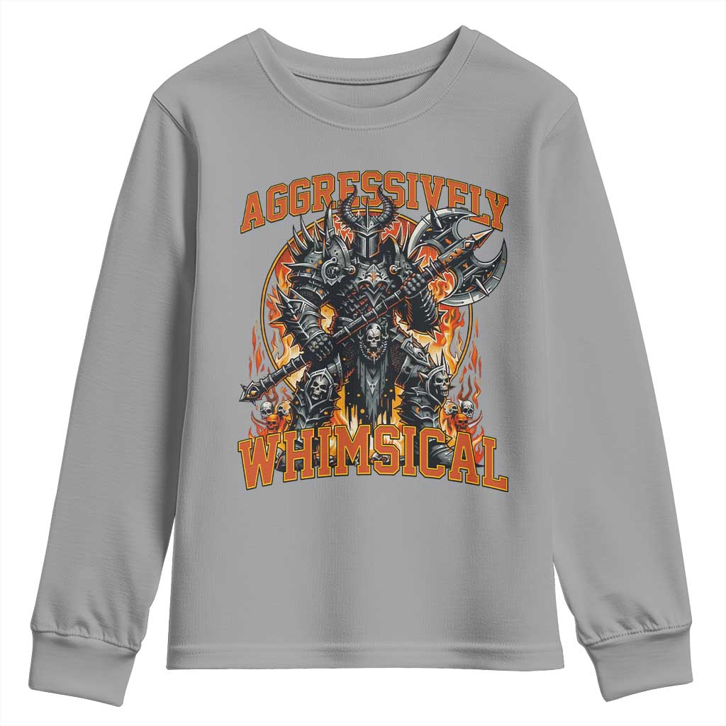 Chaotic Knight Metalcore Edgy Meme Aggressively Whimsical Youth Sweatshirt Armor Metalheads Fairycore Tendencies - Wonder Print Shop