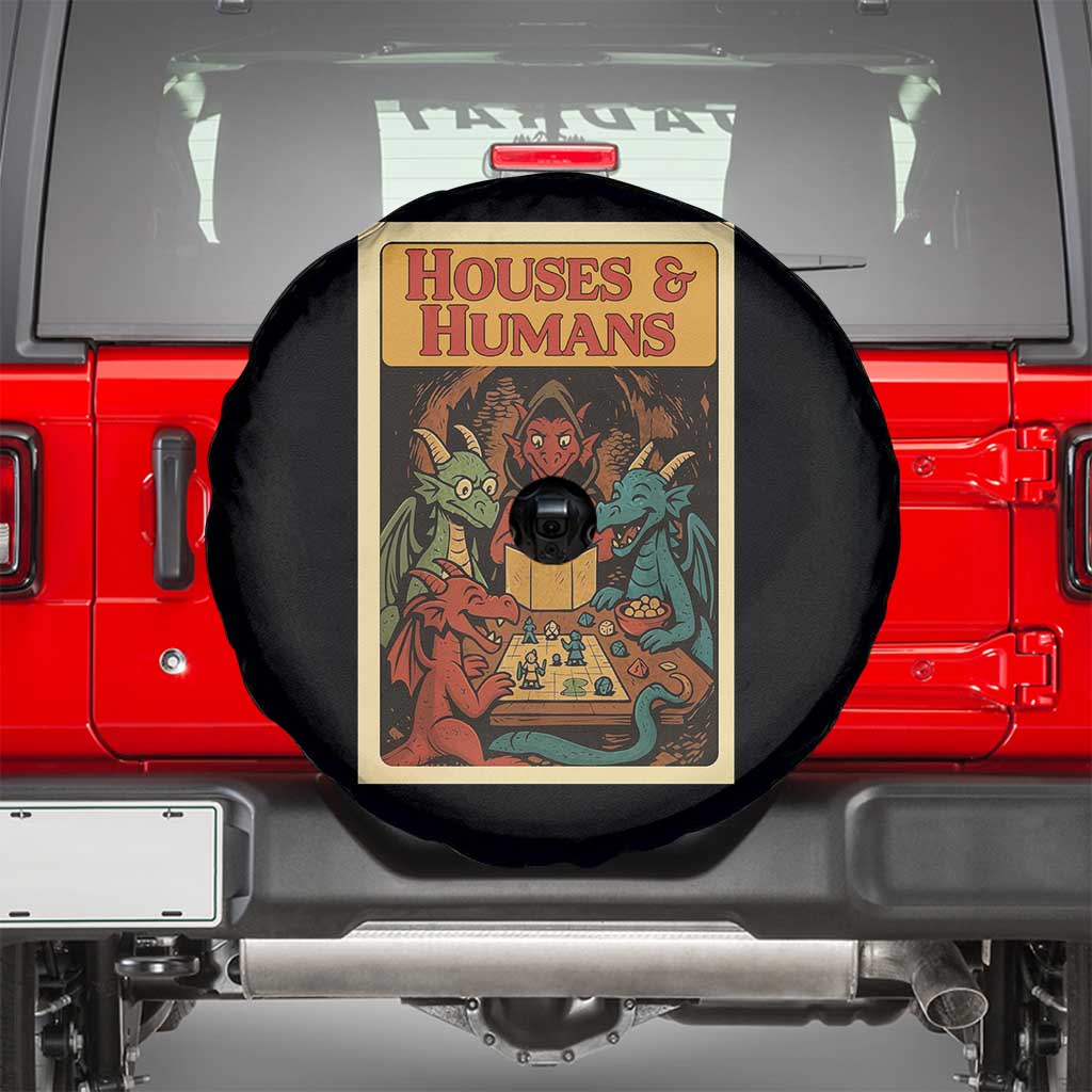 Houses and Humans Fantasy Tabletop Game Spare Tire Cover Retro RPG Dragons Board Game Roleplay Fans - Wonder Print Shop