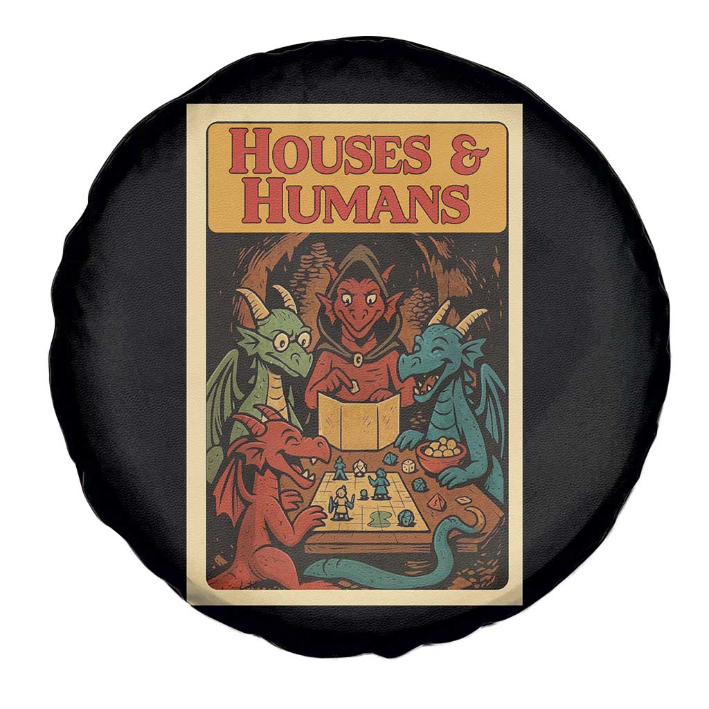 Houses and Humans Fantasy Tabletop Game Spare Tire Cover Retro RPG Dragons Board Game Roleplay Fans - Wonder Print Shop