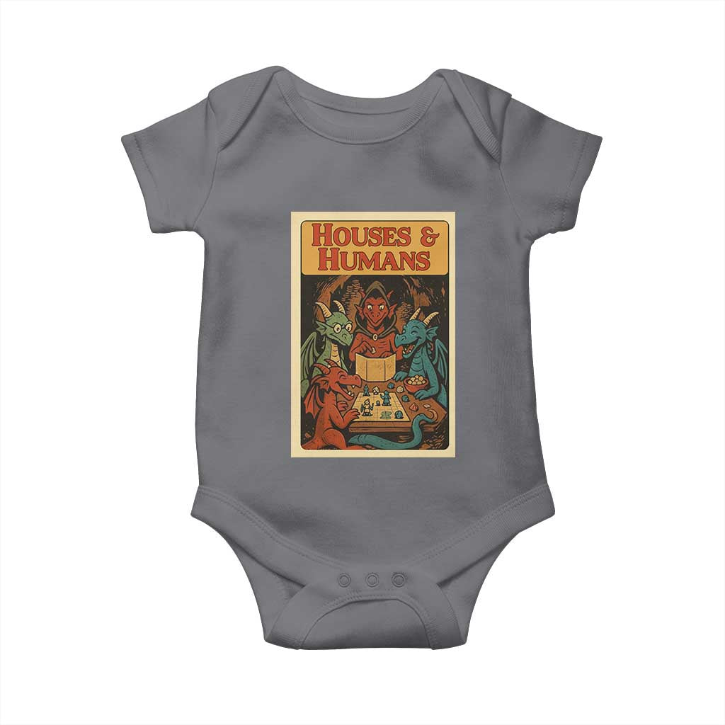 Houses and Humans Fantasy Tabletop Game Baby Onesie Retro RPG Dragons Board Game Roleplay Fans - Wonder Print Shop