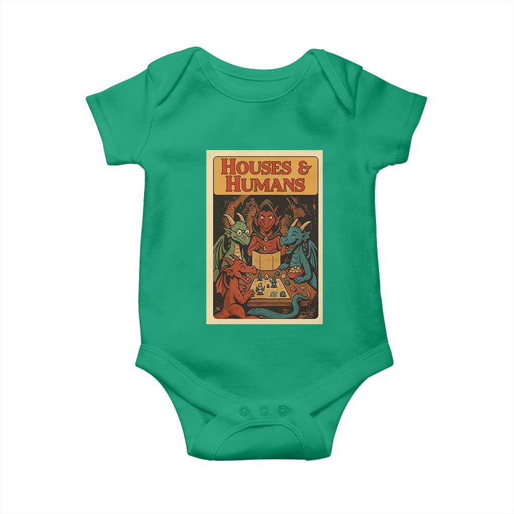 Houses and Humans Fantasy Tabletop Game Baby Onesie Retro RPG Dragons Board Game Roleplay Fans - Wonder Print Shop