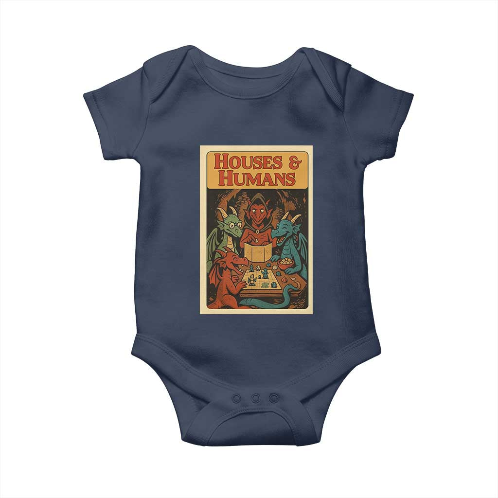 Houses and Humans Fantasy Tabletop Game Baby Onesie Retro RPG Dragons Board Game Roleplay Fans - Wonder Print Shop