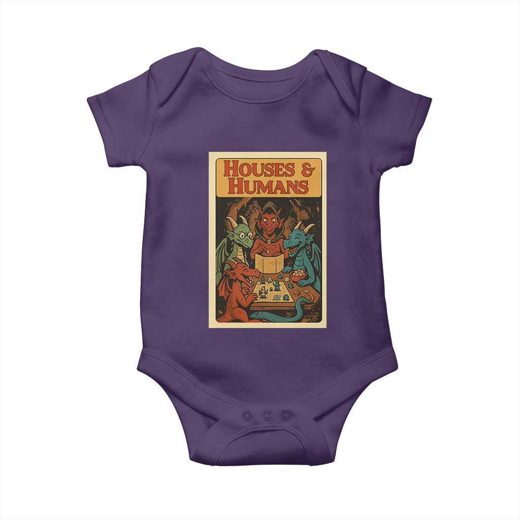 Houses and Humans Fantasy Tabletop Game Baby Onesie Retro RPG Dragons Board Game Roleplay Fans - Wonder Print Shop